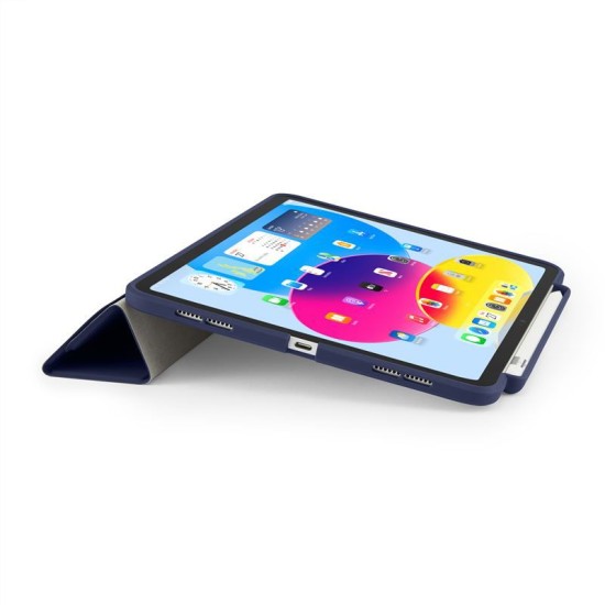 Husa Pipetto Origami No3 cu suport creion pentru iPad 10.9 (2022), albastru inchis (Ingredi, P053-113-V) by www.silkase.ro