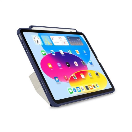 Husa Pipetto Origami No3 cu suport creion pentru iPad 10.9 (2022), albastru inchis (Ingredi, P053-113-V) by www.silkase.ro
