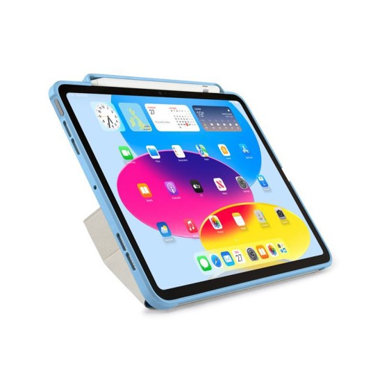 Husa Pipetto Origami No3 cu suport creion pentru iPad 10.9 (2022), albastru deschis (Ingredi, P053-54-V) by www.silkase.ro
