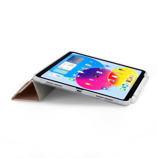 Husa Pipetto Origami No3 cu suport creion pentru iPad 10.9 (2022), roz metalic (Ingredi, P053-126-V) by www.silkase.ro