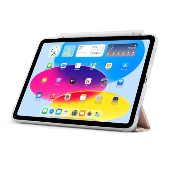 Husa Pipetto Origami No3 cu suport creion pentru iPad 10.9 (2022), roz metalic (Ingredi, P053-126-V) by www.silkase.ro