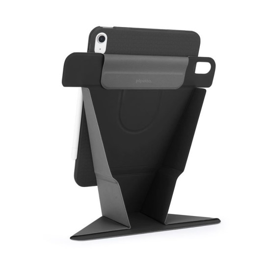 Husa stand Pipetto Origami No6 pentru iPad 10.9 (2022), neagra (Ingredi, P072-49-V) by www.silkase.ro