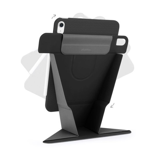 Husa stand Pipetto Origami No6 pentru iPad 10.9 (2022), neagra (Ingredi, P072-49-V) by www.silkase.ro