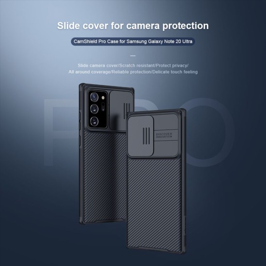 Husa Nillkin CamShield PRO pentru Samsung Galaxy Note 20 Ultra, Black Husa Nillkin CamShield PRO pentru Samsung Galaxy Note 20 Ultra, Black (Bakr, 2453291) by www.silkase.ro