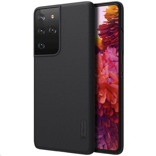 Husa Nillkin Super Frosted pentru Samsung Galaxy S21 Ultra, Neagra (Bakr, 57983101488) by www.silkase.ro