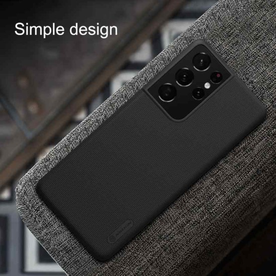 Husa Nillkin Super Frosted pentru Samsung Galaxy S21 Ultra, Neagra (Bakr, 57983101488) by www.silkase.ro