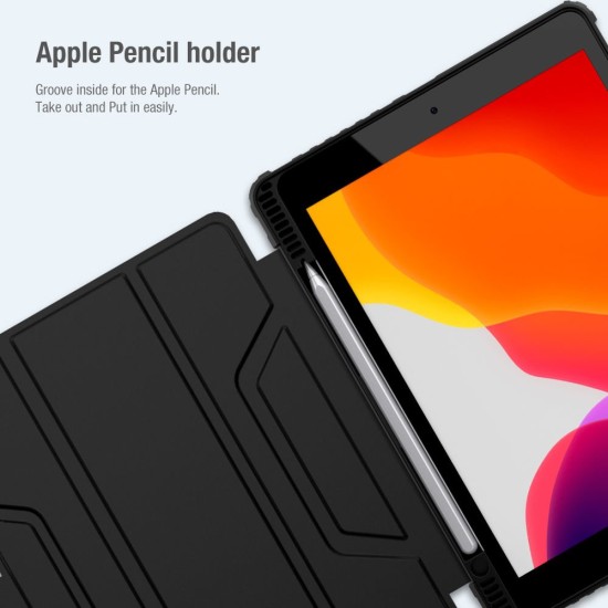Husa Nillkin Bumper PRO Stand pentru iPad 10.2 (2019-2021), Neagra Husa Nillkin Bumper PRO Stand pentru iPad 10.2 (2019-2021), Neagra (Bakr, 57983104134) by www.silkase.ro