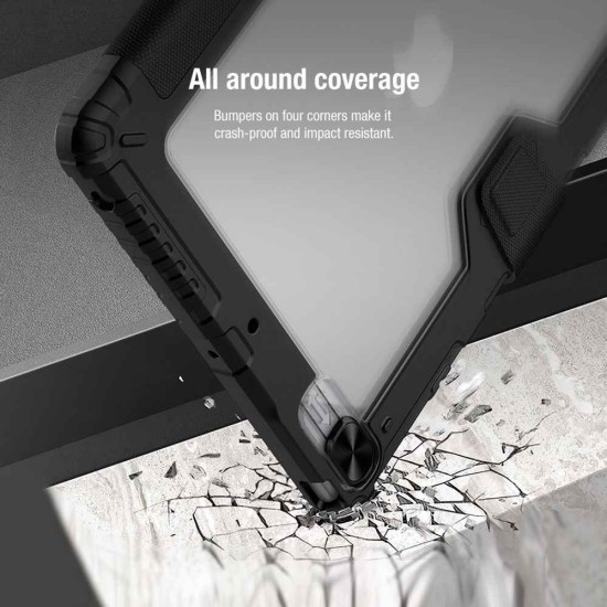 Husa Nillkin Bumper PRO Stand pentru iPad 10.2 (2019-2021), Neagra Husa Nillkin Bumper PRO Stand pentru iPad 10.2 (2019-2021), Neagra (Bakr, 57983104134) by www.silkase.ro