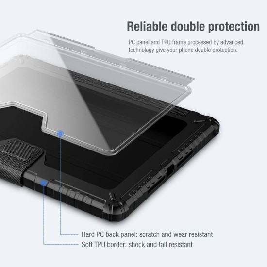Husa Nillkin Bumper PRO Stand pentru iPad 10.2 (2019-2021), Neagra Husa Nillkin Bumper PRO Stand pentru iPad 10.2 (2019-2021), Neagra (Bakr, 57983104134) by www.silkase.ro