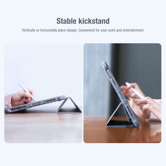 Husa Nillkin Bumper PRO cu Stand pentru iPad Pro 12.9 2020/21/22 și iPad Air 13 2024/25/26, Black Husa Nillkin Bumper PRO cu Stand pentru iPad Pro 12.9 2020/21/22 și iPad Air 13 2024/25/26, Black (Bakr, 57983104383) by www.silkase.ro
