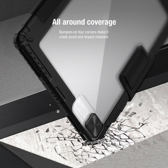 Husa Nillkin Bumper PRO cu Stand pentru iPad Pro 12.9 2020/21/22 și iPad Air 13 2024/25/26, Black Husa Nillkin Bumper PRO cu Stand pentru iPad Pro 12.9 2020/21/22 și iPad Air 13 2024/25/26, Black (Bakr, 57983104383) by www.silkase.ro