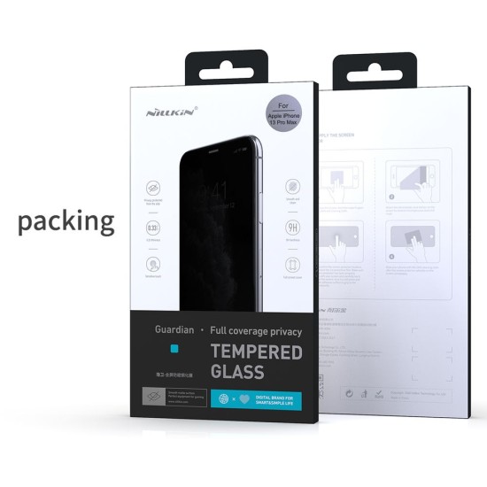 Folie Sticla Nillkin Tempered Glass 0.33mm Guardian 2.5D pentru Apple iPhone 13 Pro Max / 14 Plus, Black (Bakr, 57983118130) by www.silkase.ro