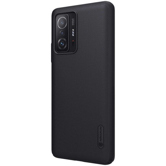 Husa Nillkin Super Frosted pentru Xiaomi 11T / 11T Pro, Neagra (Bakr, 57983106791) by www.silkase.ro