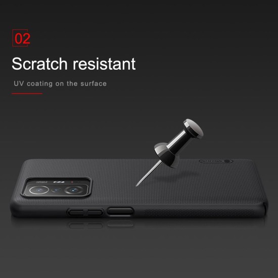 Husa Nillkin Super Frosted pentru Xiaomi 11T / 11T Pro, Neagra (Bakr, 57983106791) by www.silkase.ro