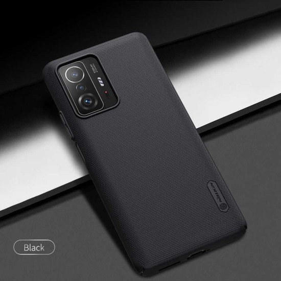 Husa Nillkin Super Frosted pentru Xiaomi 11T / 11T Pro, Neagra (Bakr, 57983106791) by www.silkase.ro