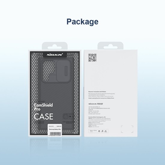 Husa Nillkin CamShield PRO pentru Samsung Galaxy S22 Ultra, Neagra Husa Nillkin CamShield PRO pentru Samsung Galaxy S22 Ultra, Neagra (Bakr, 57983107467) by www.silkase.ro