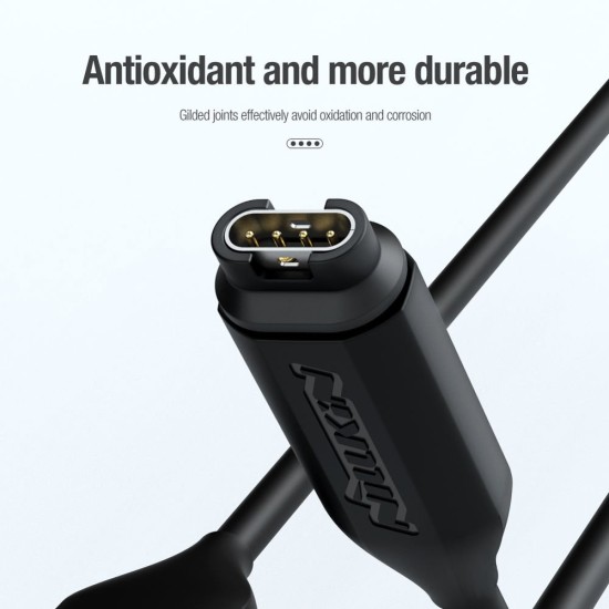 Cablu USB Nillkin de Date și Încărcare pentru Ceas Garmin, Negru (Bakr, 57983109977) by www.silkase.ro