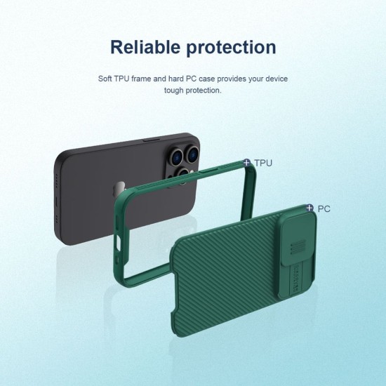 Husa Nillkin CamShield PRO pentru Apple iPhone 14 Pro Max, Black (Bakr, 57983110494) by www.silkase.ro
