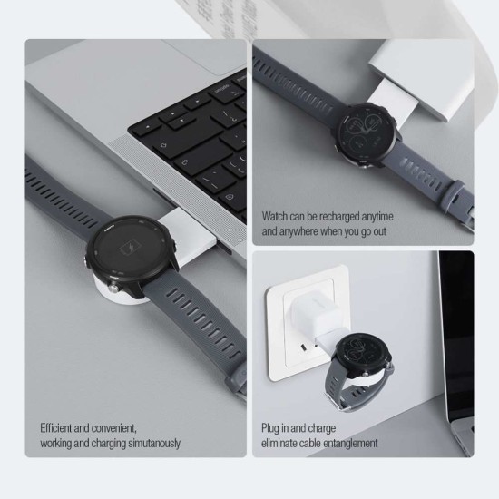 Încărcător Wireless Nillkin Power Charger pentru Ceasuri Garmin, Alb (Bakr, 57983110657) by www.silkase.ro