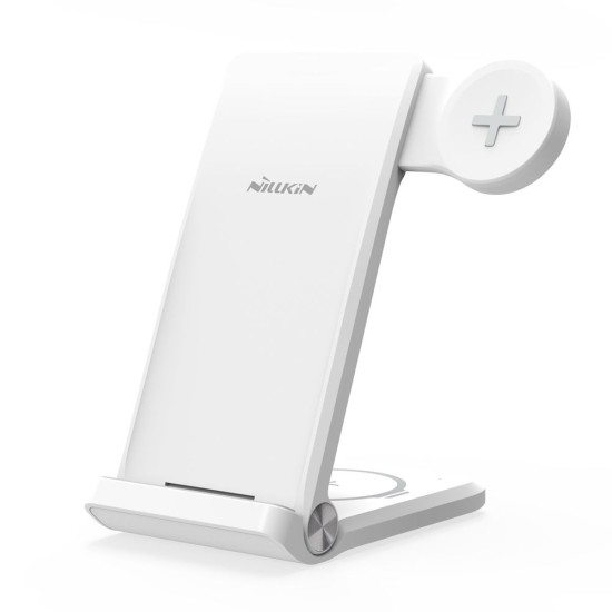 Încărcător Wireless Nillkin PowerTrio 3în1 pentru Ceasuri Samsung, Alb (Bakr, 57983110661) by www.silkase.ro