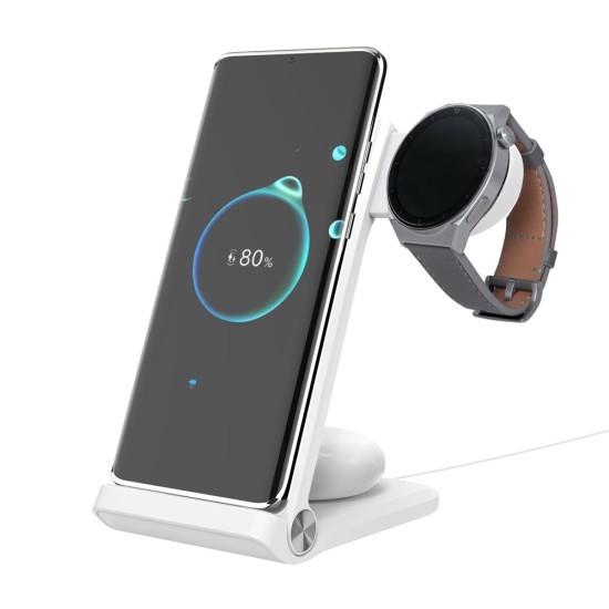 Încărcător Wireless Nillkin PowerTrio 3în1 pentru Ceasuri Samsung, Alb (Bakr, 57983110661) by www.silkase.ro