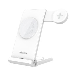 Încărcător Wireless Nillkin PowerTrio 3în1 (MagSafe) pentru Ceasuri Samsung, Alb