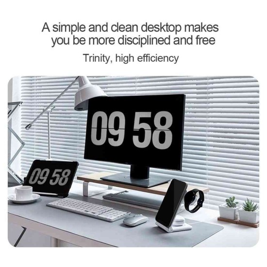 Încărcător Wireless Nillkin PowerTrio 3în1 (MagSafe) pentru Ceasuri Samsung, Alb (Bakr, 57983112829) by www.silkase.ro
