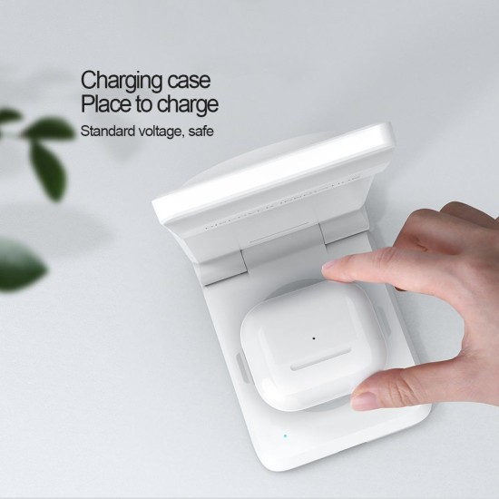 Încărcător Wireless Nillkin PowerTrio 3în1 (MagSafe) pentru Ceasuri Samsung, Alb (Bakr, 57983112829) by www.silkase.ro