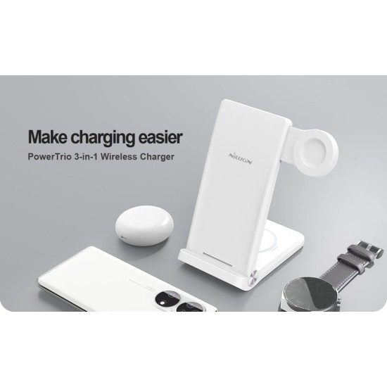 Încărcător Wireless Nillkin PowerTrio 3în1 pentru Ceasuri Huawei, Alb Încărcător Wireless Nillkin PowerTrio 3în1 pentru Ceasuri Huawei, Alb (Bakr, 57983110660) by www.silkase.ro