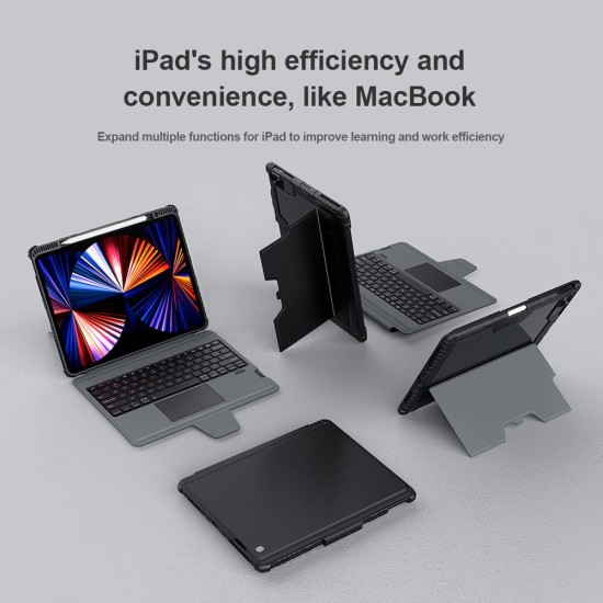 Husă cu Tastatură Nillkin Bumper Combo pentru iPad Pro 12.9 (2020/2021/2022) și Air 13 (2024/2025), Black Husă cu Tastatură Nillkin Bumper Combo pentru iPad Pro 12.9 (2020/2021/2022) și Air 13 (2024/2025), Black (Bakr, 57983112714) by www.silkase.ro