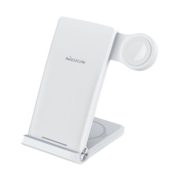Încărcător Wireless Nillkin PowerTrio 3în1 pentru Apple Watch (Certificat MFI), Alb