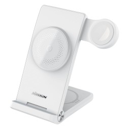 Încărcător Wireless Nillkin PowerTrio 3în1 (MagSafe) pentru Apple Watch (Certificat MFI), Alb