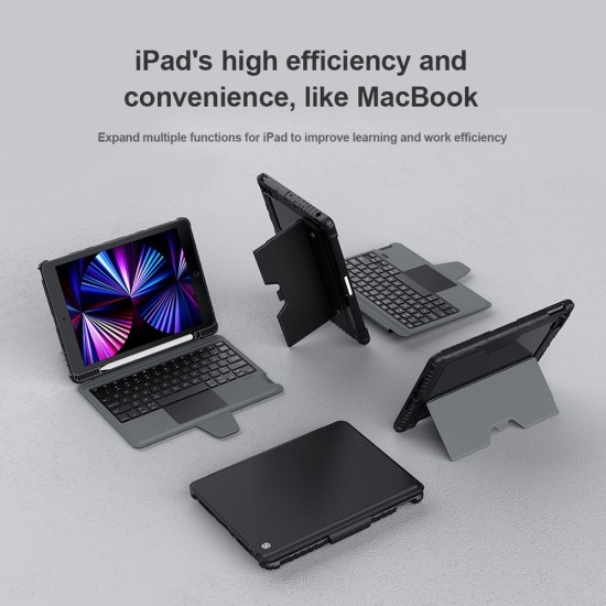 Husă cu Tastatură Nillkin Bumper Combo pentru iPad 10.2 2019/2020/2021, Black Husă cu Tastatură Nillkin Bumper Combo pentru iPad 10.2 2019/2020/2021, Black (Bakr, 57983112643) by www.silkase.ro