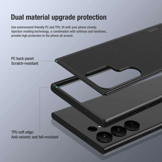 Husa Nillkin Super Frosted PRO pentru Samsung Galaxy S23 Ultra, Neagra (Bakr, 57983112686) by www.silkase.ro