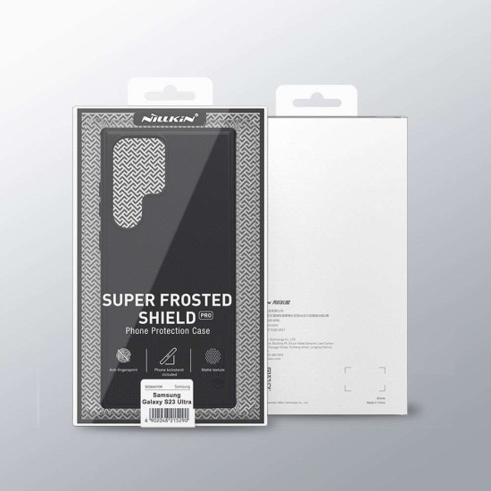 Husa Nillkin Super Frosted PRO pentru Samsung Galaxy S23 Ultra, Neagra (Bakr, 57983112686) by www.silkase.ro