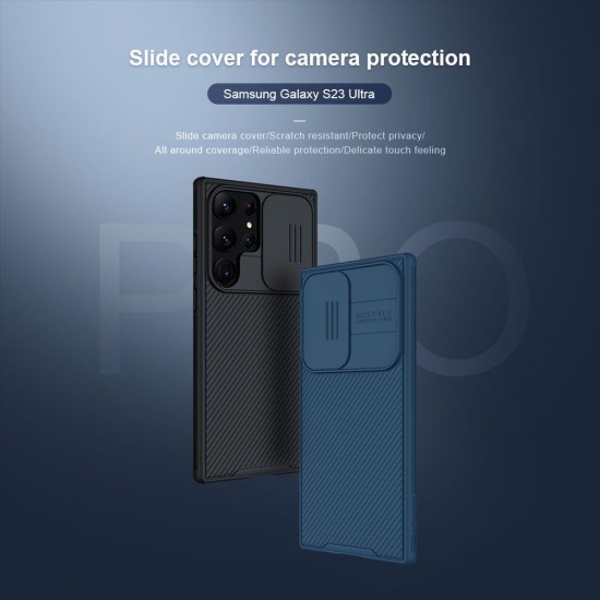 Husa Premium Nillkin CamShield PRO pentru Samsung Galaxy S23 Ultra, Black (Bakr, 57983112677) by www.silkase.ro