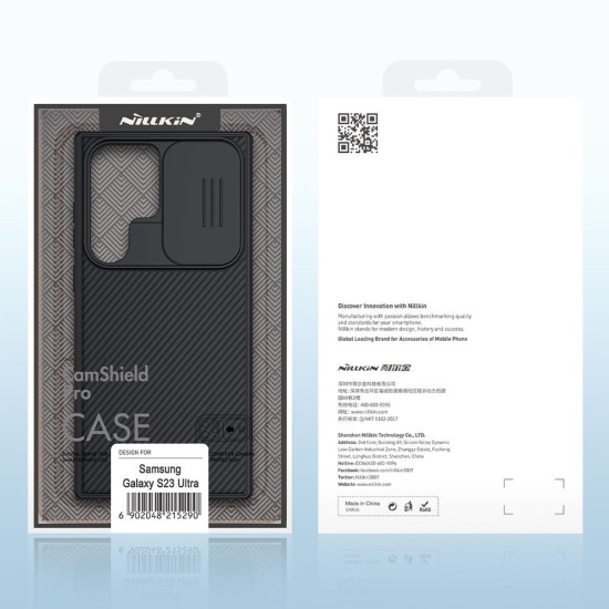 Husa Premium Nillkin CamShield PRO pentru Samsung Galaxy S23 Ultra, Black (Bakr, 57983112677) by www.silkase.ro