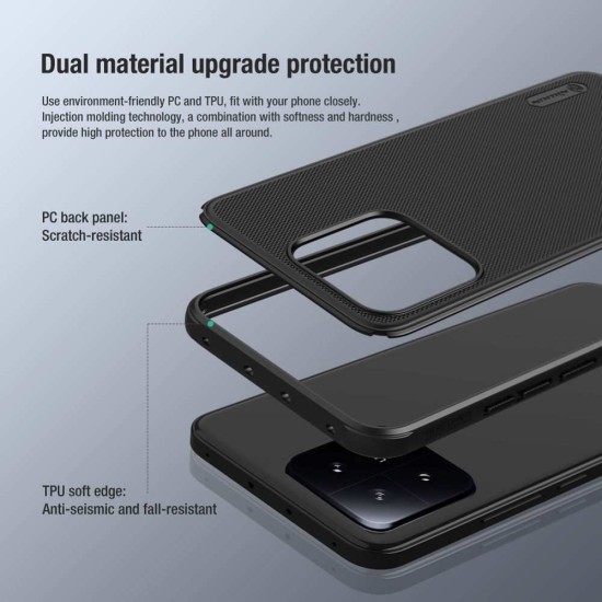 Husa Nillkin Super Frosted PRO pentru Xiaomi 13, Neagra (Bakr, 57983113498) by www.silkase.ro