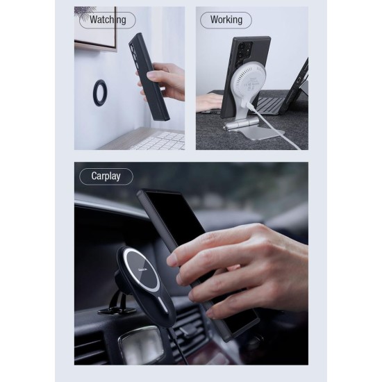 Husa Nillkin Super Frosted PRO Magnetică (MagSafe) pentru Samsung Galaxy S24 Ultra, Neagra (Bakr, 57983113366) by www.silkase.ro