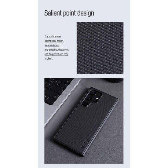 Husa Nillkin Super Frosted PRO Magnetică (MagSafe) pentru Samsung Galaxy S24 Ultra, Neagra (Bakr, 57983113366) by www.silkase.ro