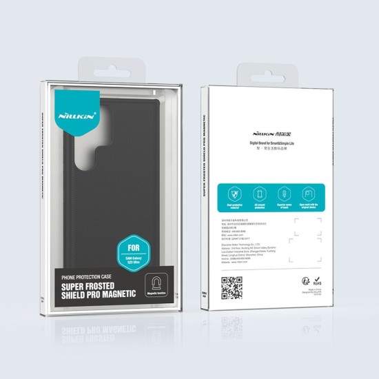 Husa Nillkin Super Frosted PRO Magnetică (MagSafe) pentru Samsung Galaxy S24 Ultra, Neagra (Bakr, 57983113366) by www.silkase.ro