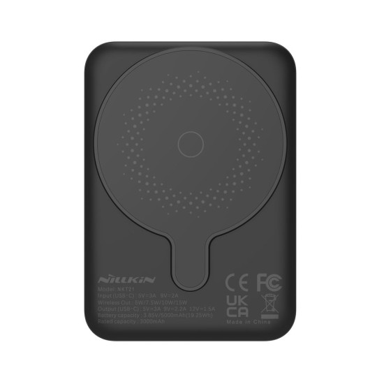 Nillkin NKT21 PowerStone Magnetic Powerbank 5000mAh 15W Black Nillkin NKT21 PowerStone Magnetic Powerbank 5000mAh 15W Black (Baterii Externe (Powerbanks), 57983114135) by www.silkase.ro