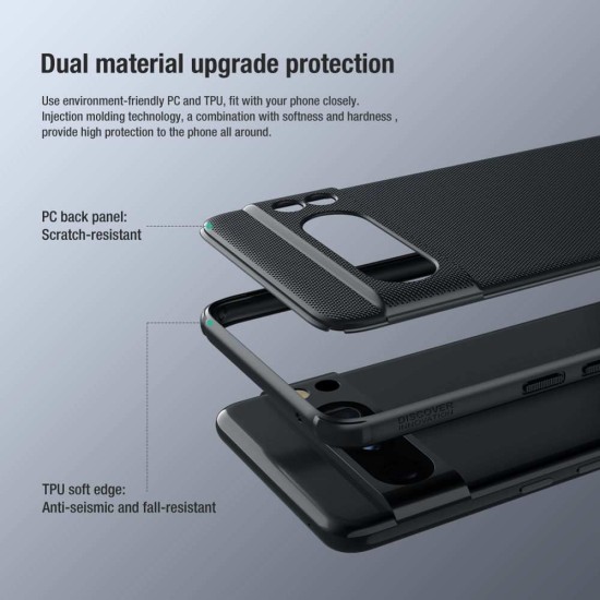 Husa Nillkin Super Frosted PRO pentru Google Pixel 8 Pro, Neagra (Bakr, 57983118243) by www.silkase.ro
