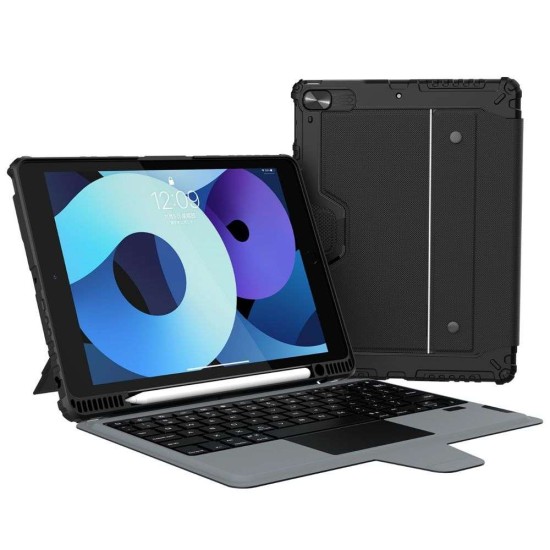 Husa cu Tastatură Nillkin Bumper Combo (Iluminată) pentru iPad 10.2 (2019-2021), Neagra (Bakr, 57983116141) by www.silkase.ro