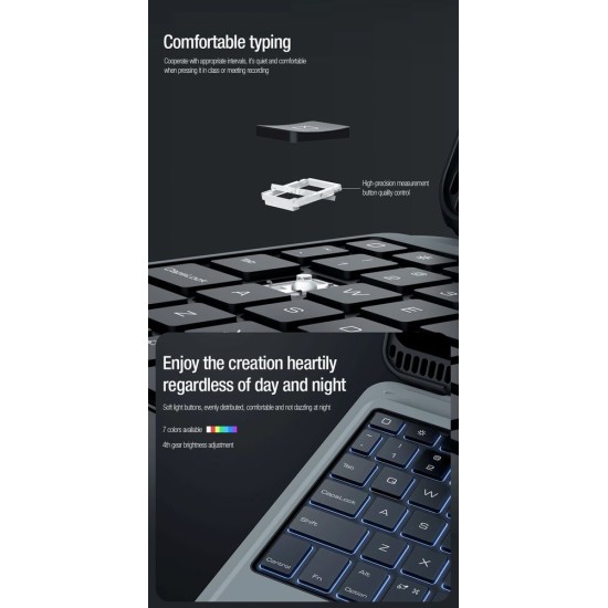 Husa cu Tastatură Nillkin Bumper Combo (Iluminată) pentru iPad 10.2 (2019-2021), Neagra (Bakr, 57983116141) by www.silkase.ro