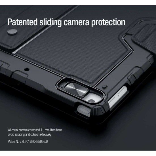 Husa cu Tastatură Nillkin Bumper Combo (Iluminată) pentru iPad 10.2 (2019-2021), Neagra (Bakr, 57983116141) by www.silkase.ro