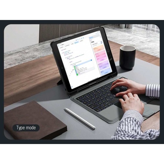 Husa cu Tastatură Nillkin Bumper Combo (Iluminată) pentru iPad 10.2 (2019-2021), Neagra (Bakr, 57983116141) by www.silkase.ro