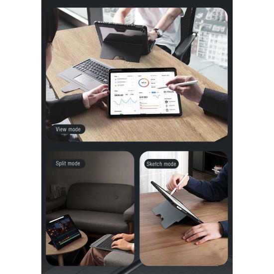 Husa cu Tastatură Nillkin Bumper Combo (Iluminată) pentru iPad Pro 12.9 / Air 13 (2024), Neagra (Bakr, 57983116142) by www.silkase.ro