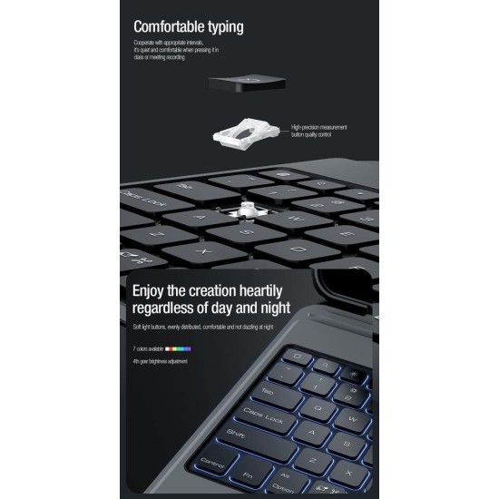 Husa cu Tastatură Nillkin Bumper Combo (Iluminată) pentru iPad Pro 12.9 / Air 13 (2024), Neagra (Bakr, 57983116142) by www.silkase.ro