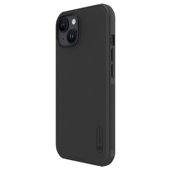 Husă Nillkin Super Frosted PRO pentru Apple iPhone 15, Black (Fără decupaj logo) (Bakr, 57983116993) by www.silkase.ro